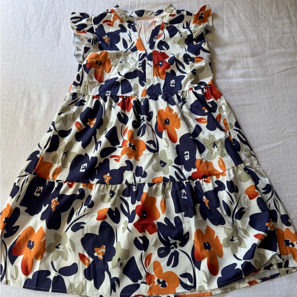 SHEIN Floral Flutter Sleeve Dress
